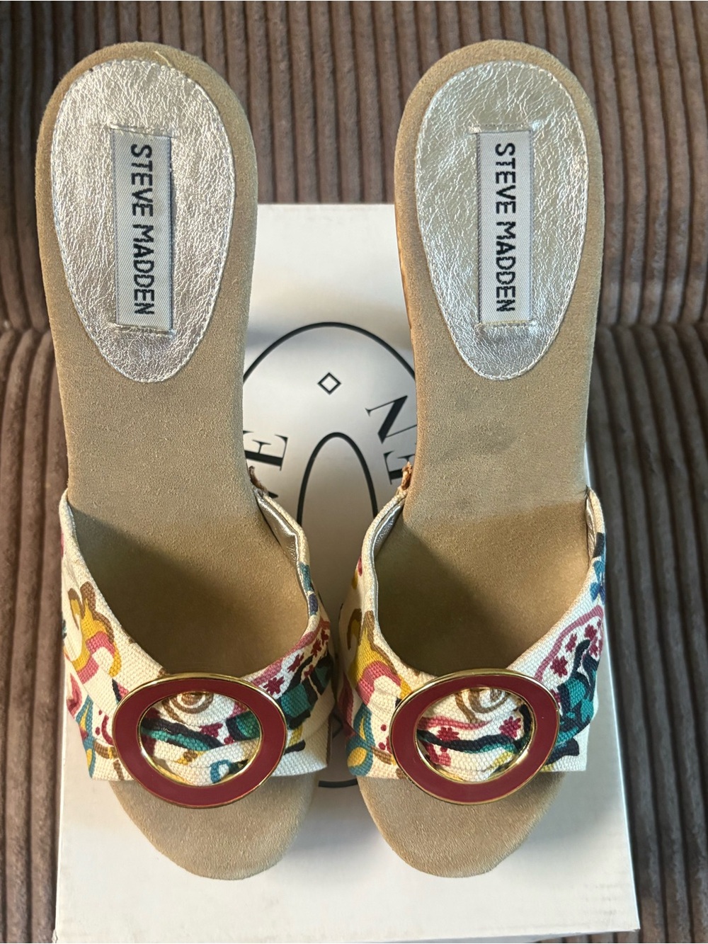 Steve Madden Pamelaa- Women's Floral Canvas Slide Sandals in Multicolor